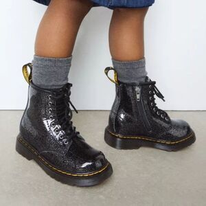 Dr. Martens Girls’ 1460 Patent Glitter Junior Delaney Boots, Little/Big Kid US 4